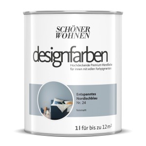 Dose Schöner Wohnen Designfarbe Entspanntes Nordischblau, 1 Liter, für Innenräume.