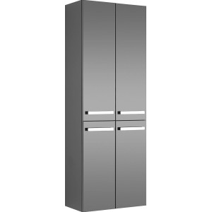 Pelipal Bad-Hochschrank Serie 4005, Quarzgrau Hochglanz, 168x60x33 cm. Badezimmerschrank mit vier Türen.