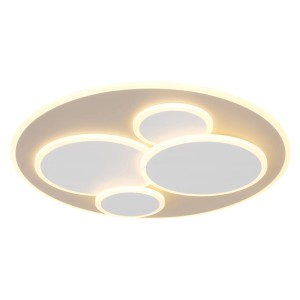 Globo Deckenleuchte Monty Metall Weiß matt Ø49 cm x 5,5 cm