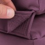 Detailaufnahme: Auberginefarbener Sitting Point Sessel Twist mit Klettverschluss.