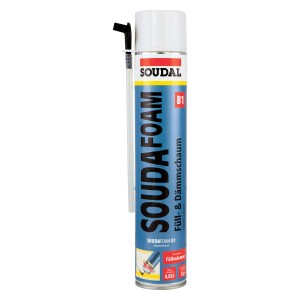 Soudal Brandschutzschaum B1, 750ml Dose mit Applikator für Dämmung und Isolierung.