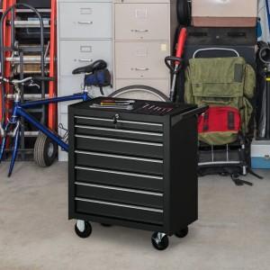 DURHAND Werkstattwagen Stahl 69L x 33B x 75H cm Schwarz
