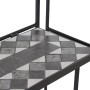 Detailansicht: Siena Garden Regal Como mit Mosaikmuster in Grau und schwarzem Stahlgestell.