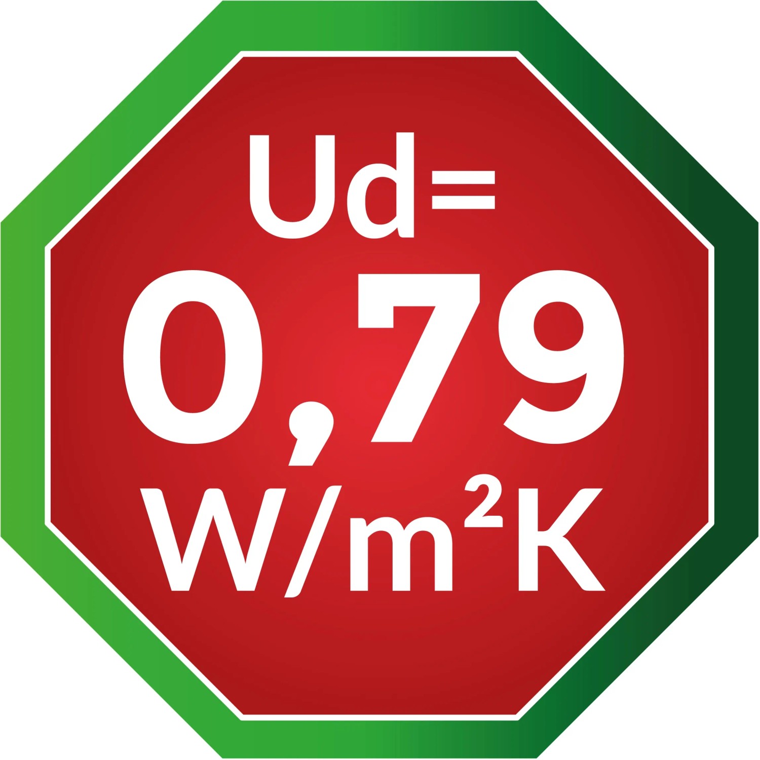 Ud-Wert 0,79 W/m²K der Splendoor ThermoSpace Haustür für optimale Wärmedämmung.
