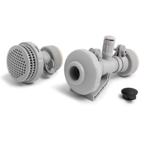 Intex Wasserbelebungs-Düsen-Komplettset für Pools, graue Kunststoffteile.
