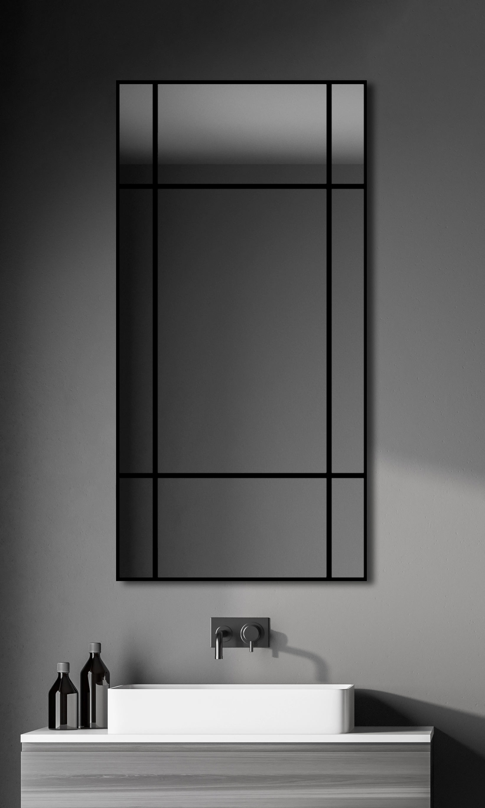 DSK Design Wandspiegel Black Loftstyle 60 cm x 120 cm Schwarz Matt