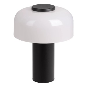 EGLO LED Akku Tischleuchte Ponente, schwarz-weiß, Touchdimmer, kabellos, 20cm hoch.