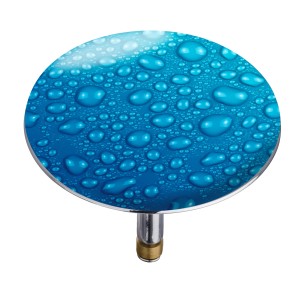 Wenko Badewannenstöpsel Pluggy Waterdrop mit blauem Wassertropfen-Design.