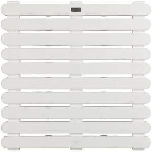 Weiße Wenko Duschmatte Indoor & Outdoor, 55x55 cm, aus Kunststoff mit rutschhemmender Oberfläche.