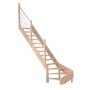 Treppe Mykonos Pro Eiche Gew. L 90 cm Holz-Edelstahl-Geländer FSC®