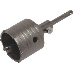 HM-Bohrkrone SDS-Plus, Ø 65 mm für Bohrmaschinen. Geeignet für Mauerwerk, Stein und Fliesen.