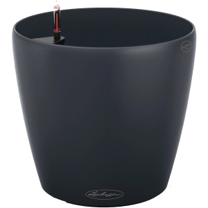 Lechuza Classico Color 43 Pflanzgefäß in Schiefergrau, Ø 43 cm, aus Kunststoff.
