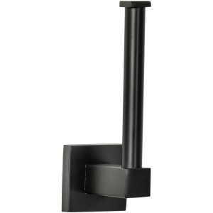 Fackelmann Toilettenpapier-Bevorrater New York, schwarz-matter Toilettenpapierhalter aus Metall.