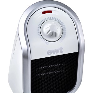 Kompakter Ewt Keramik-Heizlüfter DDF 250 W für den Schreibtisch, mit USB-Anschluss.