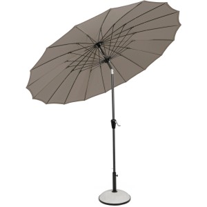 Yes Marktschirm ATLANTA, Ø 270 cm, anthrazit-taupe, mit Kurbel und Neigungsfunktion.