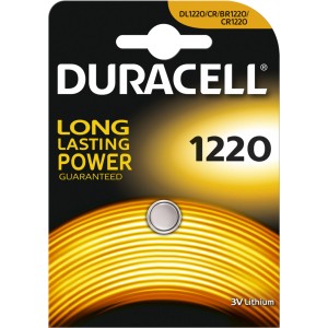 Duracell Lithium Knopfzelle 1220, 3V, auf Blisterkarte.