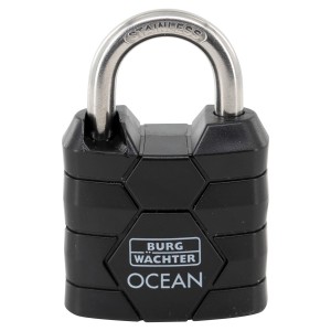 Burg Wächter Vorhangschloss 490 NI 30, seewasserfest, schwarz. Zylinder-Vorhangschloss für den Außenbereich.