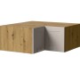 Eckaufsatzschrank Oslo in Eiche Artisan und Kaschmir Matt, 2-türig mit Soft-Close und Metallgriff für die Küche.