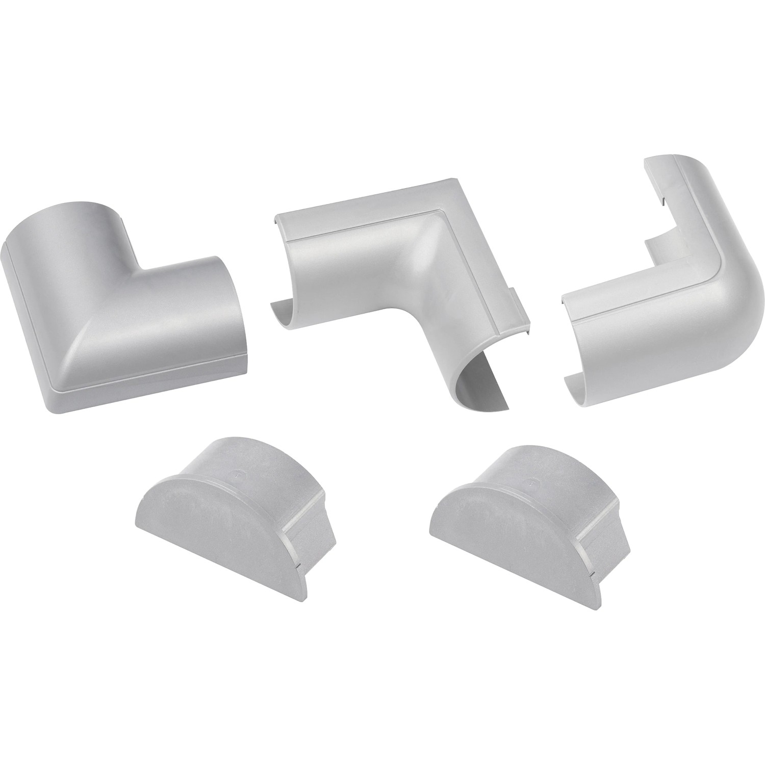 D-Line Kupplung Zubehör-Set, 50x25mm, Alu, für Kabelkanäle, 5-teilig.