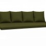 Grünes Gartenkissen-Set für 3-Sitzer-Gartensofa, bestehend aus Sitzkissen und Rückenkissen.