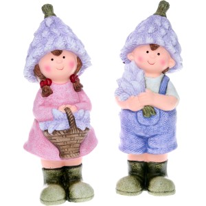 Gartenfigur Lavendelkinder 2-fach Sortiert 27,5 cm x 9,5 cm x 10,5 cm