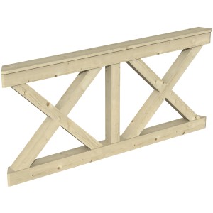 Skan Holz Brüstung Andreaskreuz, 180x84 cm, Fichte Natur, für Lauben & Pavillons.