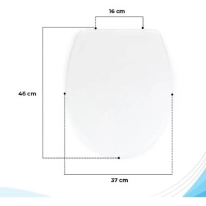 Weißer Bath4U WC-Sitz aus Duroplast mit Absenkautomatik, 37x46 cm, bis 150 kg belastbar.