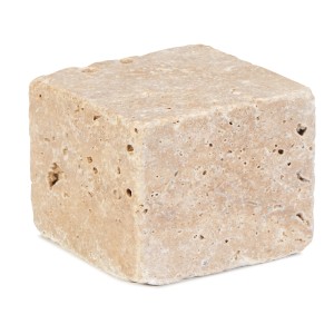 Pflasterstein Travertin Noce allseits gesägt und getrommelt 10x10x8 cm