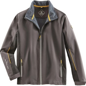 Roadsign Softshelljacke für Herren in Anthrazit-Gelb, winddicht und atmungsaktiv, Größe XL.