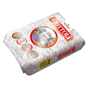 Sack Marmor Zierkiesel Carrara Weiß, 16-25 mm, 25 kg. Ideal für Garten- und Landschaftsbau.