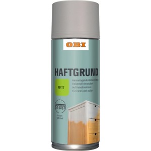 OBI Haftgrundierung Spray, Grau matt, 400ml Dose. Grundier-Spray für Holz, Metall, Kunststoff.