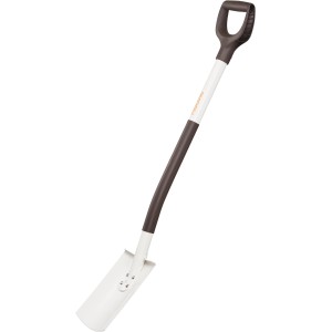Fiskars Light Gärtnerspaten mit rundem Blatt, 105 cm Länge. Ideal zum Graben in weichen Böden.
