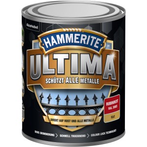 Dose Hammerite Ultima Metallschutzlack, matt, Rubinrot. Rostschutz, Grundierung und Lack in einem.