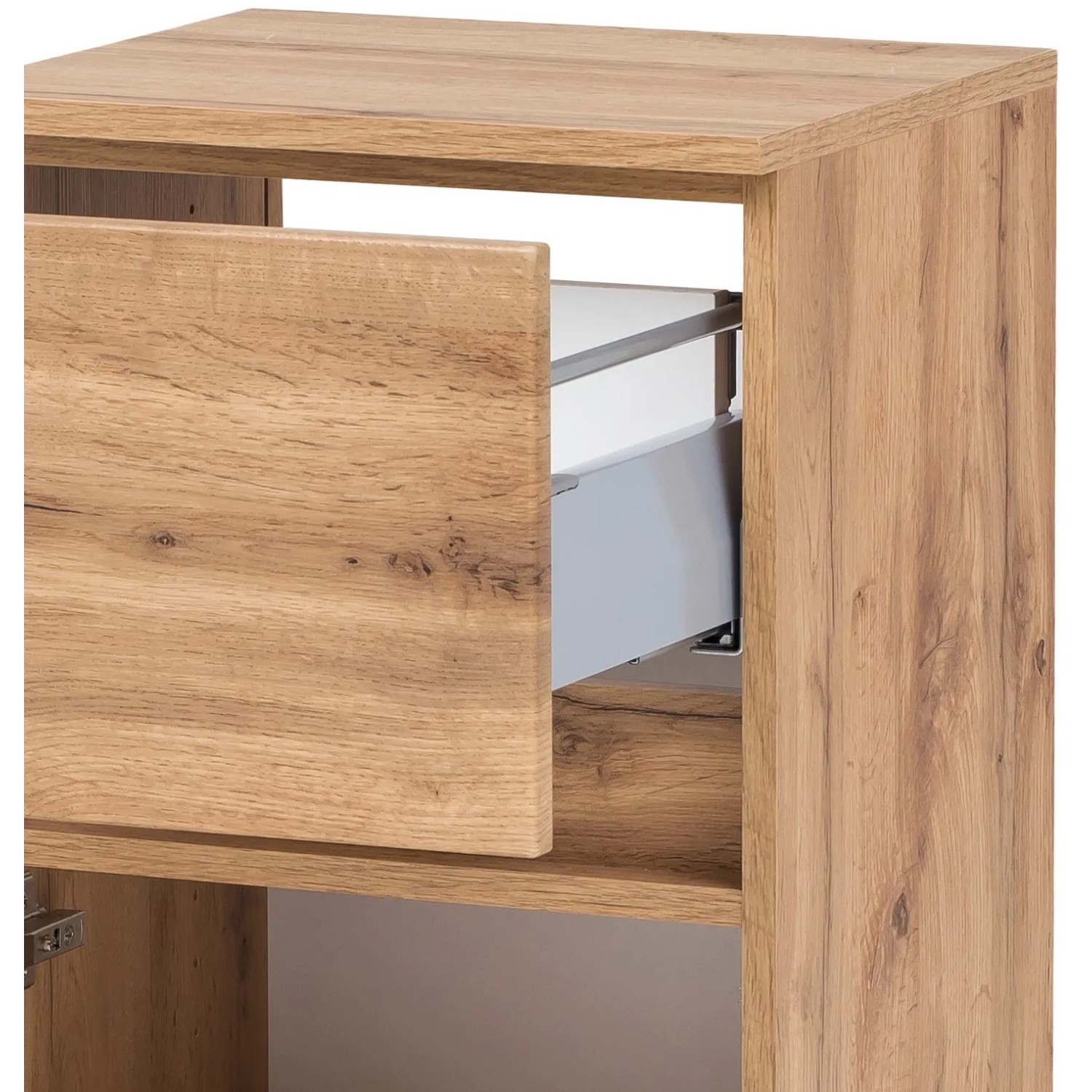 Held Möbel Unterschrank Salerno, 40 cm, Wotaneiche, mit offener Schublade. Bad-Hängeschrank.