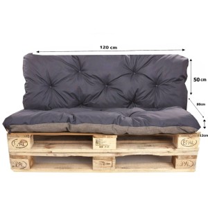 Setgarden Palettenkissen-Set, marineblau, 120x80x50cm, Sitz- und Rückenkissen für Palettenmöbel.