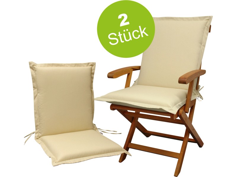 indoba® 2 x Sitzauflage Niederlehner Premium 95°C vollwaschbar Beige