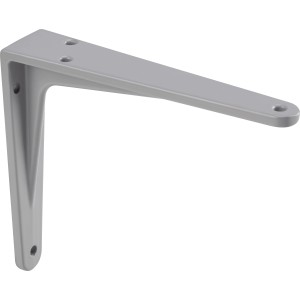 Graue OBI Schwerlastkonsole Hercules aus Aluminium, 150x125 mm, für Regalböden mit hoher Tragkraft.