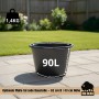 BigDean 5 Mörtelkübel 90 Liter Schwarz Kunststoff UV Beständig Stapelbar_3