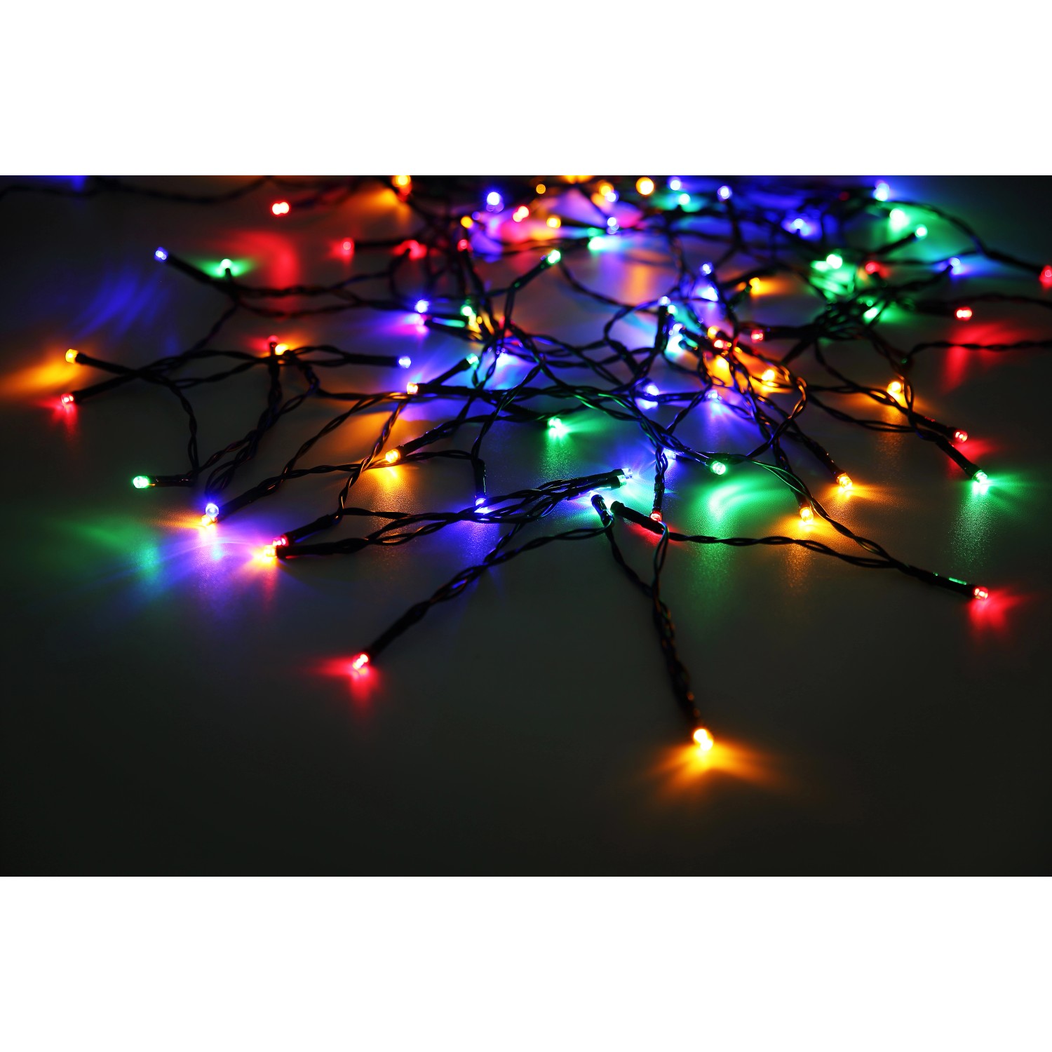 Globo Solar-Lichterkette mit 100 LEDs in Schwarz Matt, RGB Farbwechsel für Garten & Balkon.