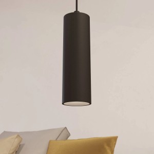Schwarze EGLO LED-Pendelleuchte TPLUS, 980lm, H 1100mm, Zubehör für Track-System.