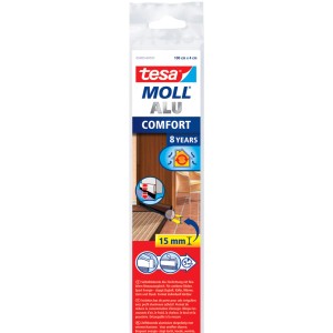 Tesamoll Comfort Türdichtschiene braun für unebene Böden, selbstklebend, 100cm.