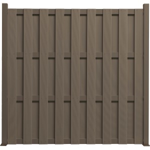 Elephant WPC Bohlenzaun Color Line Braun 180 cm x 180 cm x 3,3 cm