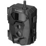 Schwarze Bresser WLAN Wildkamera 4-24 MP mit 20 m Reichweite zur Tierbeobachtung und Überwachung.