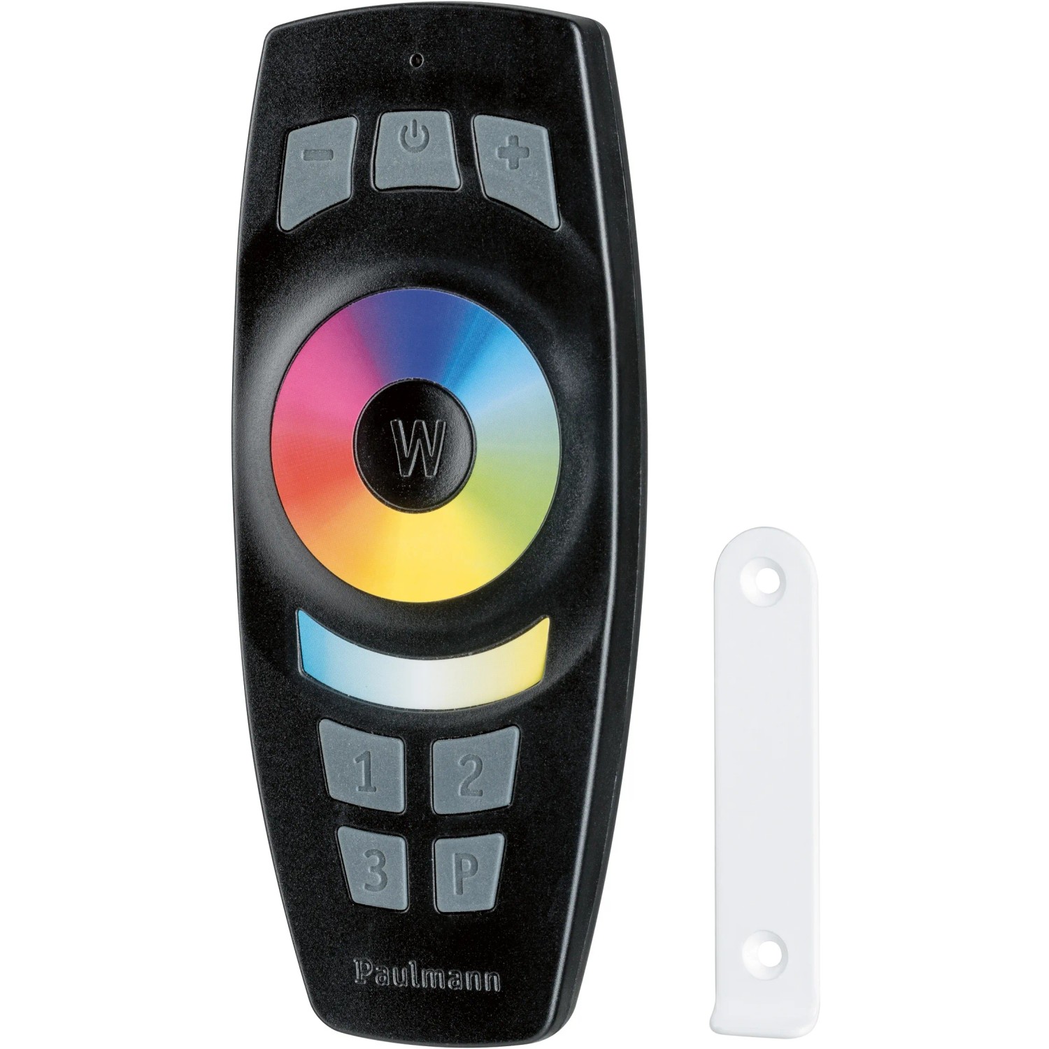 Paulmann Smart Home Fernbedienung ZB Gent schwarz mit Wandhalterung zur Steuerung von Smart Leuchten.