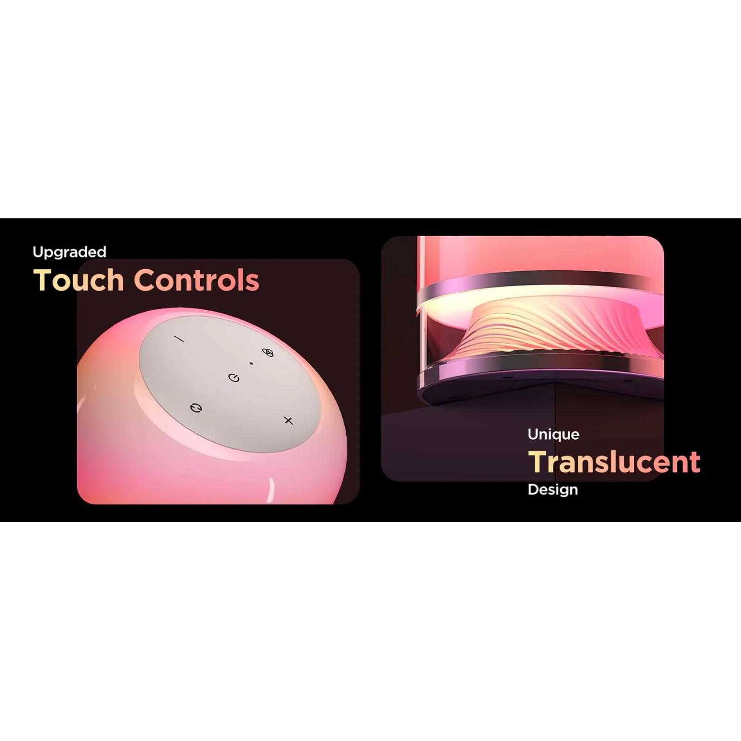 Govee RGBICWW LED-Tischlampe H6022 mit Touch-Bedienung und transluzentem Design.