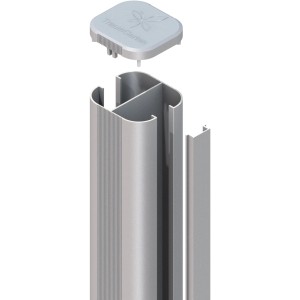 Zaun Zubehör Steckpfosten System Silber zum Aufschrauben 105 cm