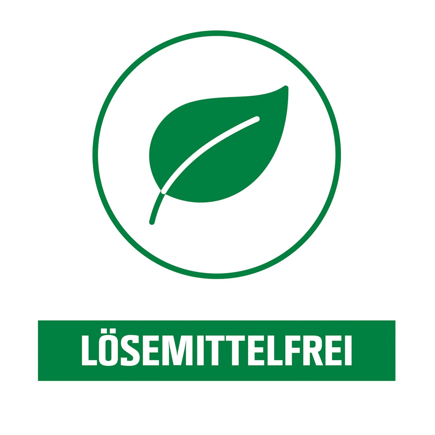 Symbol: Lösemittelfreier Buntlack von CREATE! by OBI mit grünem Blatt.