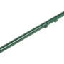 Grüner Zaunpfahl für Bodenhülsen, Ø 34 mm, 1415 mm lang, mit Kappe und Drahthalter.