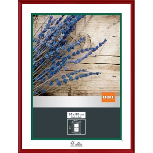 Roter OBI Holz-Wechselrahmen, 60x80 cm, FSC-zertifiziert. Bilderrahmen für Fotos und Kunstdrucke.