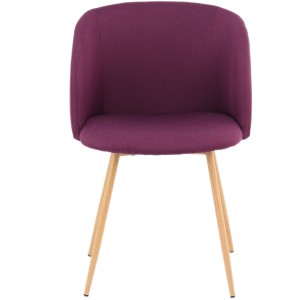 Kayoom Polsterstuhl Celina 210 im 2er-Set, violett mit Holzbeinen, für Esszimmer und Wohnbereich.